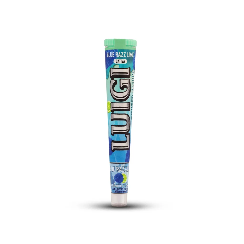 Luigi Blue Razz Lime Pre Roll box