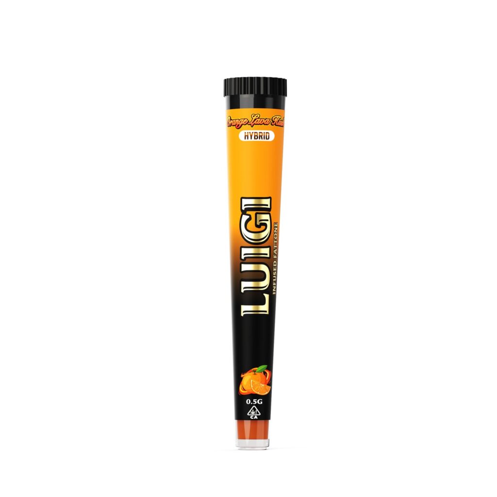 Luigi Orange Lava Kush in hand